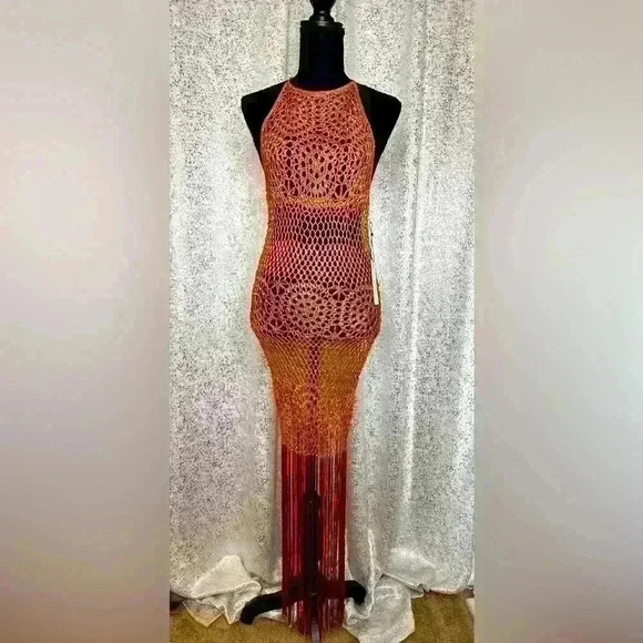 Forever 21 Crochet Swim Coverup in Orange - Picture 1 of 2